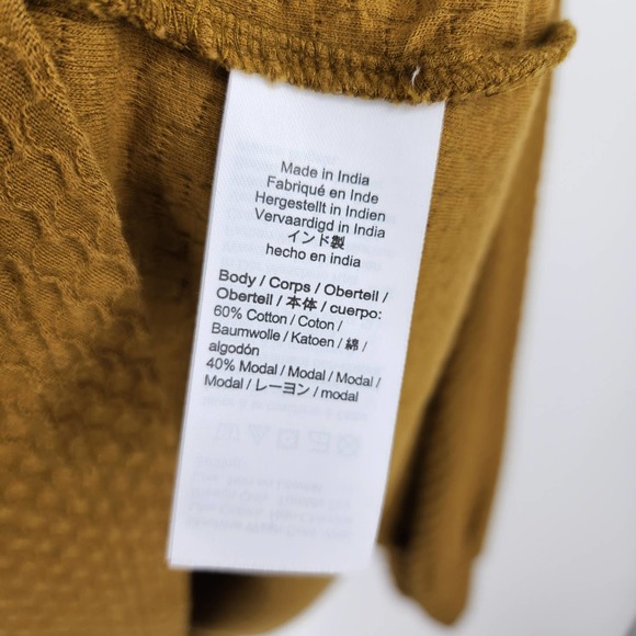 3/$25 J Crew Ruffle Trim Honeycomb Knit Top XXS Textured Eyelet Trim Brown AH926 - Picture 6 of 10